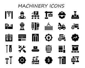 machinery icon set