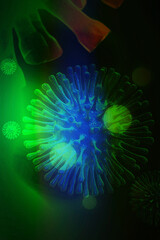 Obraz premium 3d render Corona virus microscopic view 