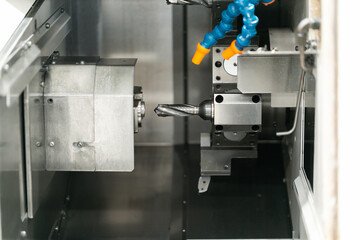 Machine part with pneumatic equipment and hydraulic system, electric part and a mechanical device for manufacturing in the industrial factory