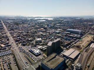 Aerial view of Sakai, Osaka.