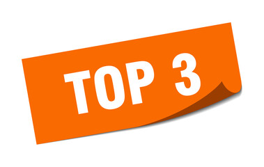 top 3 sticker. square isolated label sign. peeler