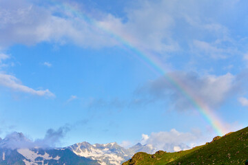 Rainbow in mountains