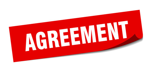 agreement sticker. square isolated label sign. peeler