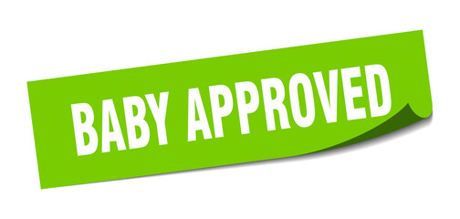 baby approved sticker. square isolated label sign. peeler