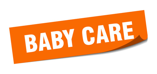 baby care sticker. square isolated label sign. peeler