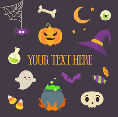 Halloween. Set of scary pictures