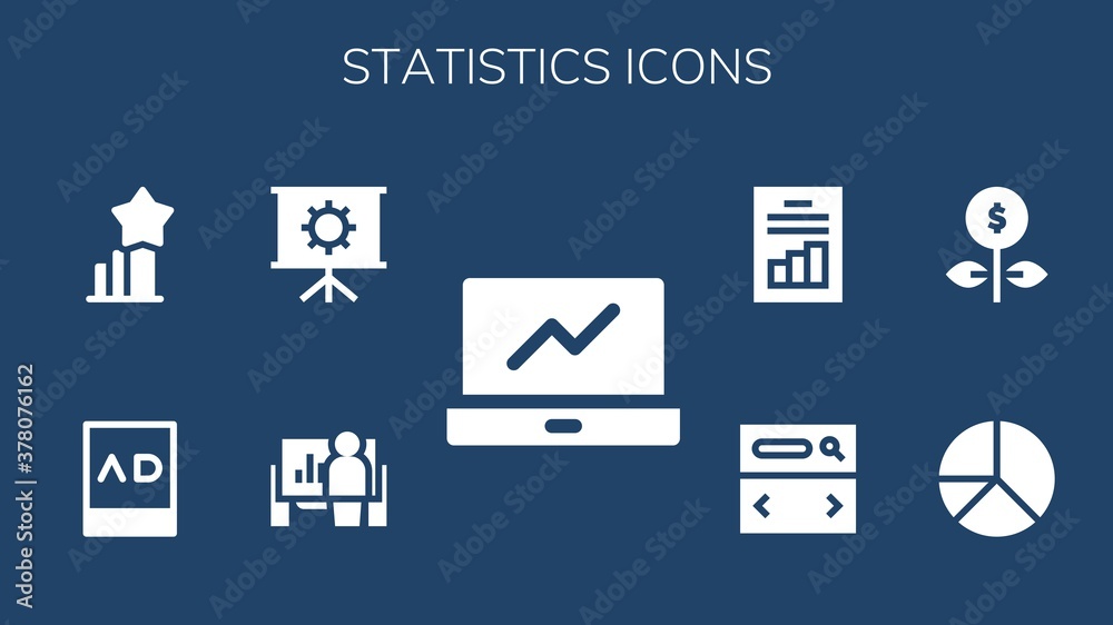 Sticker statistics icon set