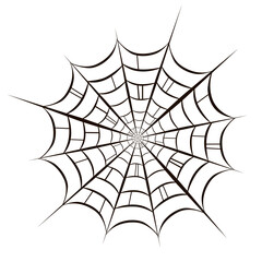 Obraz premium Black spidet web on isolated background. For parties, decor, postcards, prints, social networks, banner, packaging, sketchbooking. Helloween