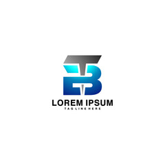 Obraz premium Initial letter BT TB minimalist art monogram logo