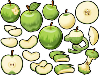 色々な青りんご