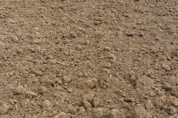 Background of the plowed field prepared for sowing
