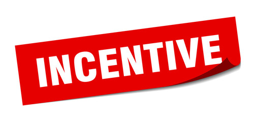 incentive sticker. square isolated label sign. peeler