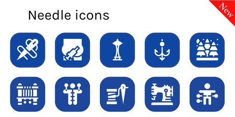 Modern Simple Set of needle Vector filled Icons