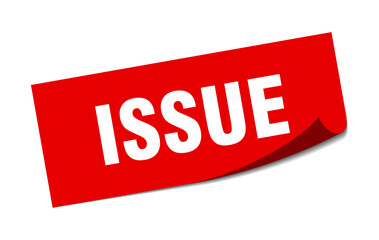 issue sticker. square isolated label sign. peeler