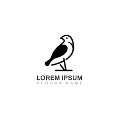 Bird simple modern logo black line art vector animal graphic design