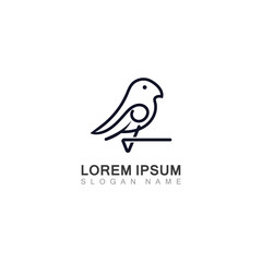 Bird simple modern logo black line art vector animal graphic design