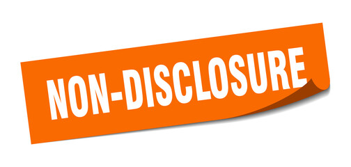 non-disclosure sticker. square isolated label sign. peeler