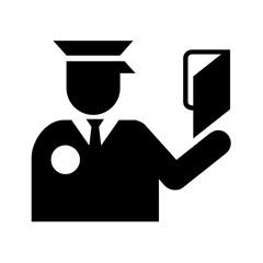 Passport control symbol icon