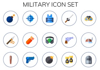 Modern Simple Set of military Vector flat Icons