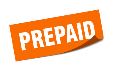 prepaid sticker. square isolated label sign. peeler