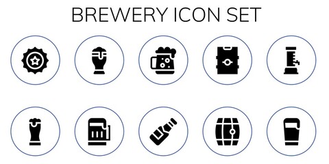 Modern Simple Set of brewery Vector filled Icons