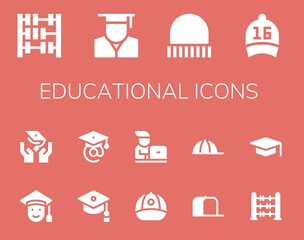 Modern Simple Set of educational Vector filled Icons