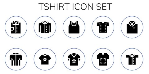Modern Simple Set of tshirt Vector filled Icons
