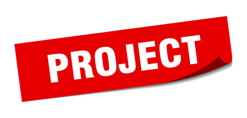 project sticker. square isolated label sign. peeler