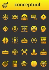 Modern Simple Set of conceptual Vector filled Icons