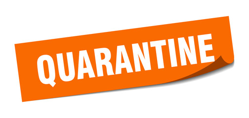 quarantine sticker. square isolated label sign. peeler