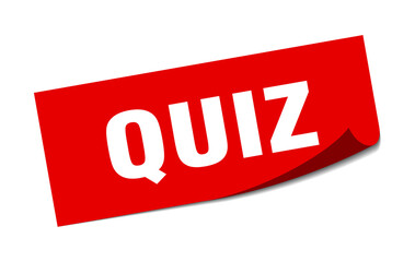quiz sticker. square isolated label sign. peeler