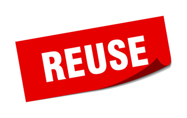 reuse sticker. square isolated label sign. peeler