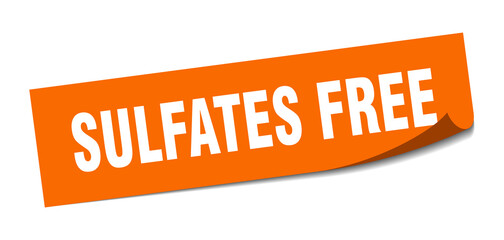 sulfates free sticker. square isolated label sign. peeler