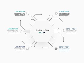 Vector Infographic label design template with icons and 6 options or steps. Can be used for process diagram, presentations, workflow layout, banner, flow chart, info graph.