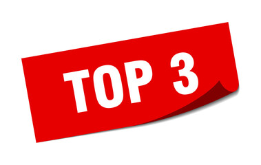 top 3 sticker. square isolated label sign. peeler