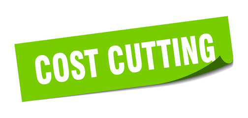 cost cutting sticker. square isolated label sign. peeler