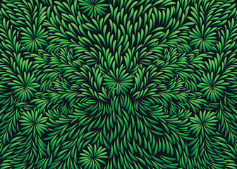 Naklejka na ściany i meble Green leaves seamless texture background