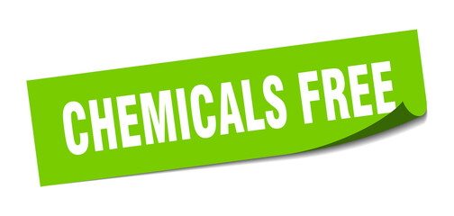 chemicals free sticker. square isolated label sign. peeler