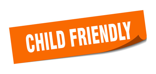 child friendly sticker. square isolated label sign. peeler