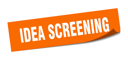 idea screening sticker. square isolated label sign. peeler