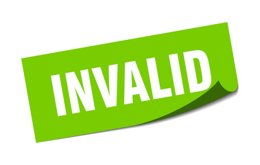 invalid sticker. square isolated label sign. peeler
