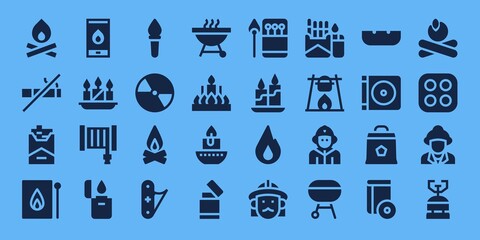 Modern Simple Set of burn Vector filled Icons