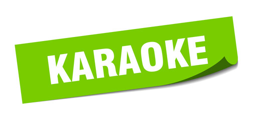 karaoke sticker. square isolated label sign. peeler