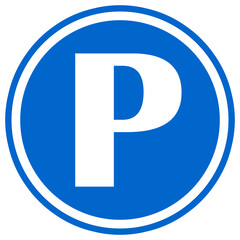 Car parking icon on blue background.