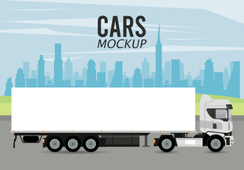 truck mockup car vehicle icon