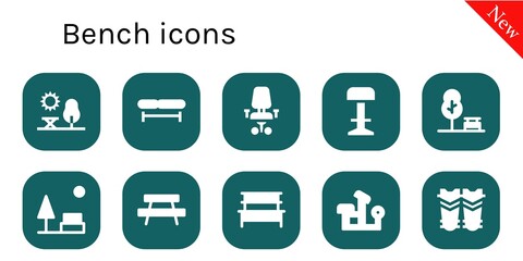 Modern Simple Set of bench Vector filled Icons