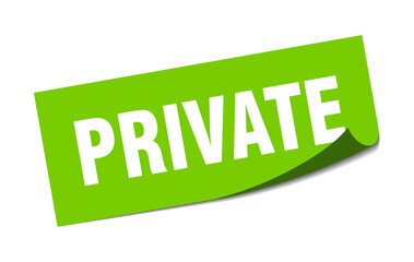 private sticker. square isolated label sign. peeler