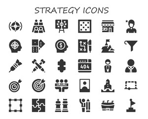 Modern Simple Set of strategy Vector filled Icons