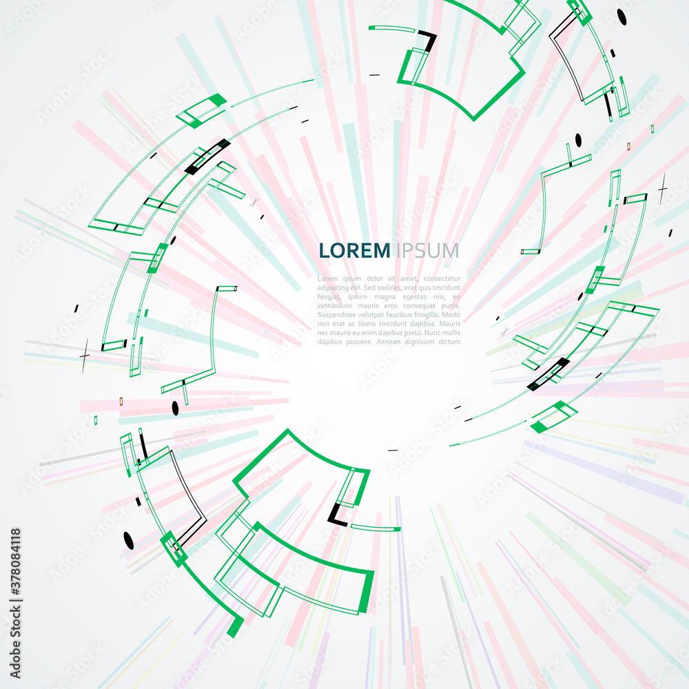 Leinwandbilder abstract technology circles. connect rounded shapes. vector communication background
