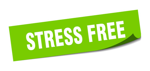 stress free sticker. square isolated label sign. peeler